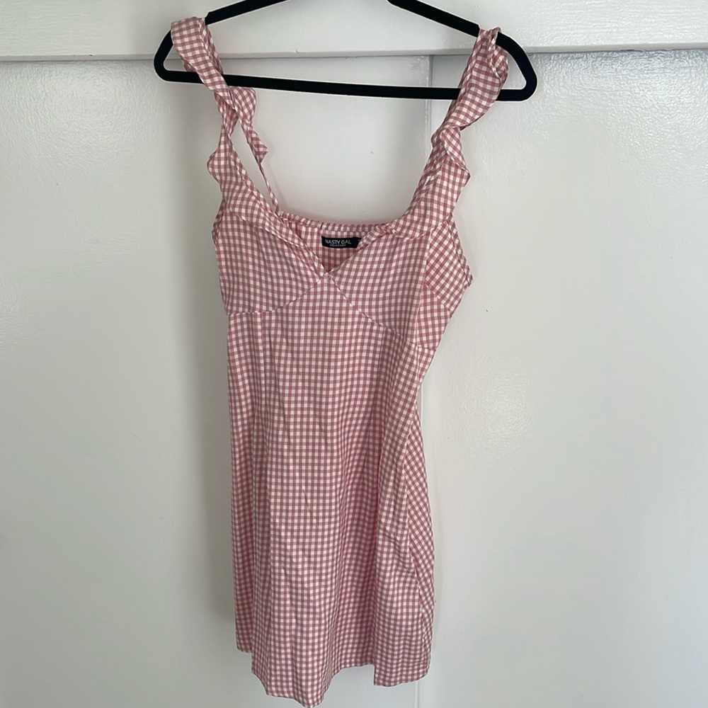 Pink Gingham Babydoll Dress